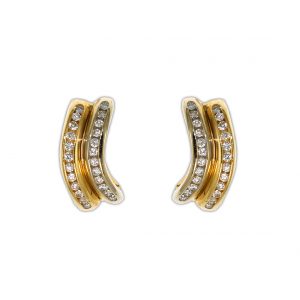 Diamond Hoop Earrings in 14K Yellow Gold