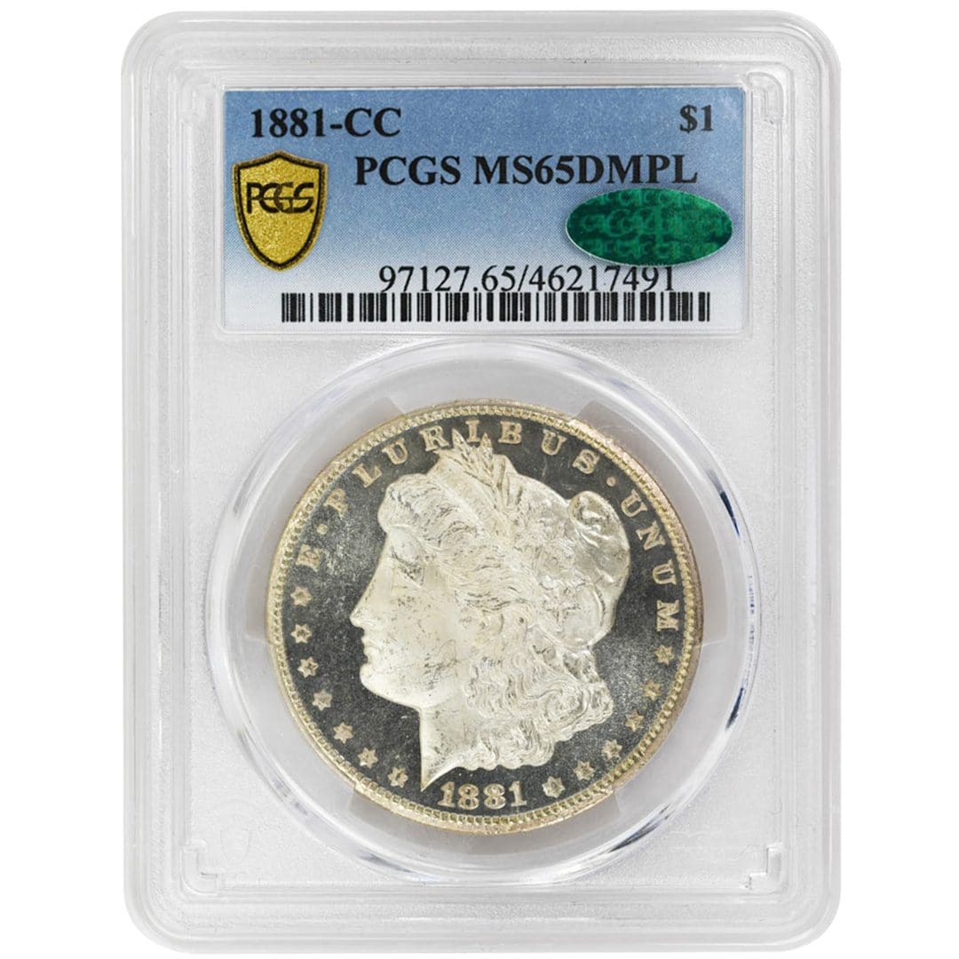 1881-CC $1, Morgan Dollar, PCGS MS65DMPL CAC - Tangible Investments