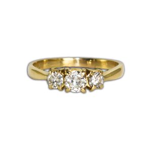 Three-Stone Diamond Ring in 14K Yellow Gold