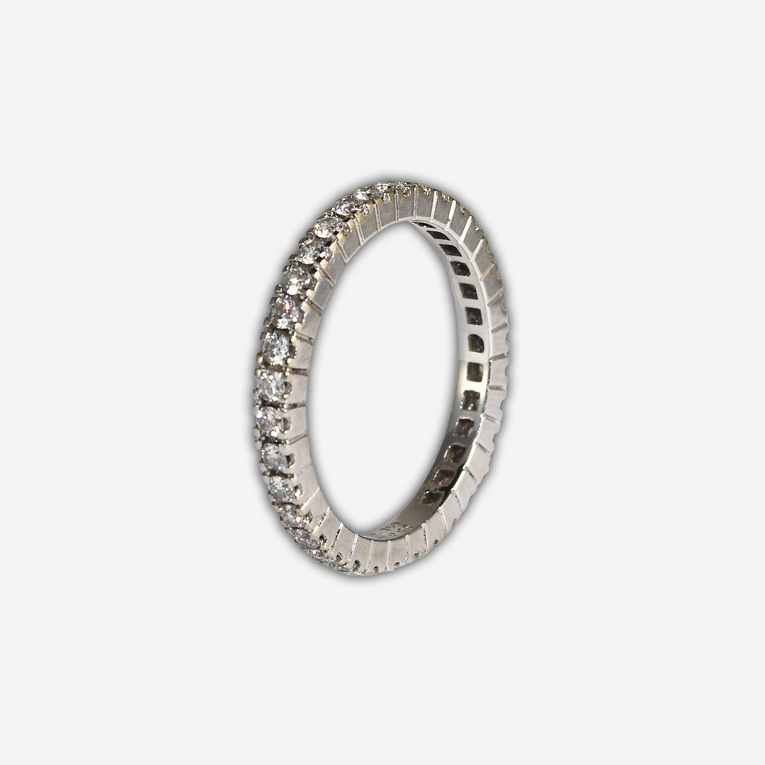 18K White Gold Diamond Eternity Band Ring 0.55 ct - Image 2