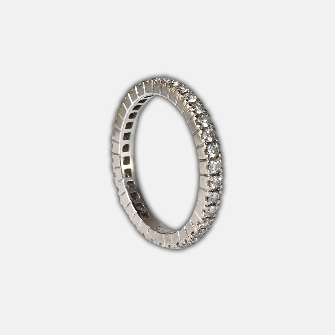 18K White Gold Diamond Eternity Band Ring 0.55 ct - Image 3