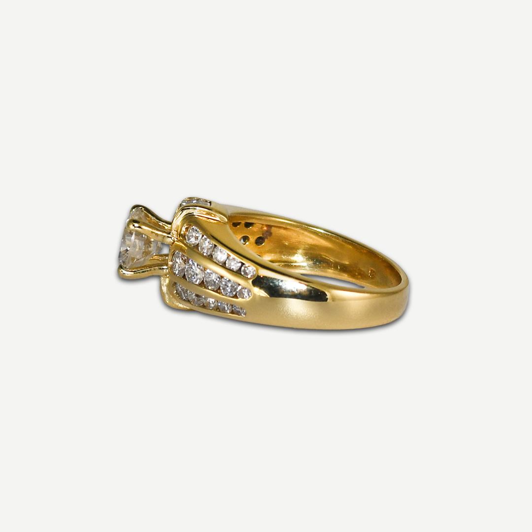 18K Yellow Gold Diamond Engagement Ring - Image 5