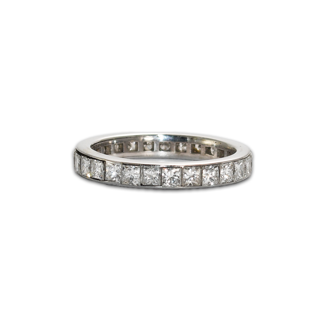 14K White Gold Princess Cut Diamond Eternity Band Ring 2.00 ct - Image 5