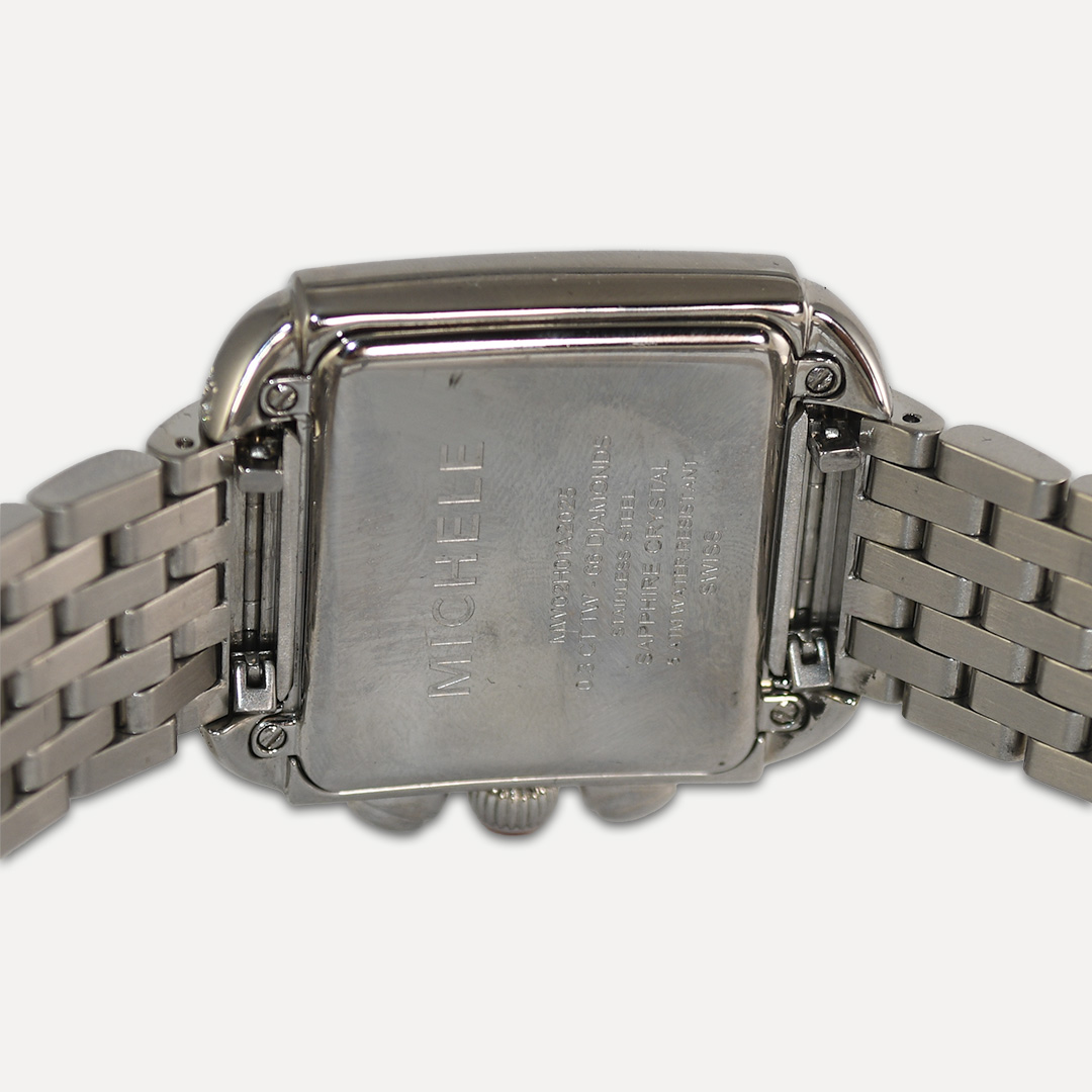 Michele Urban Diamond & Stainless Steel Watch (35mm x 28mm) - Image 3