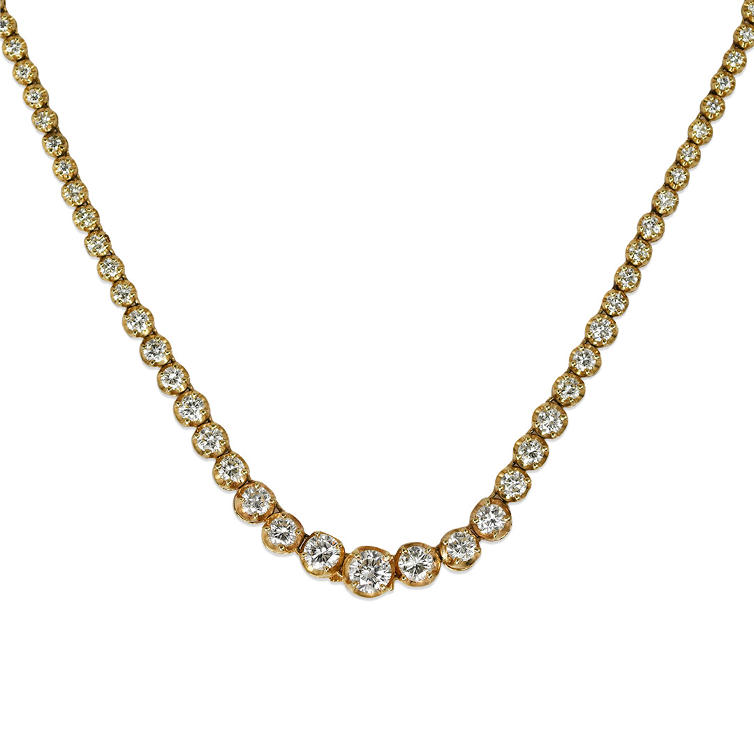 14K Yellow Gold Diamond Necklace, 6.90tdw, 22.1g - Image 10