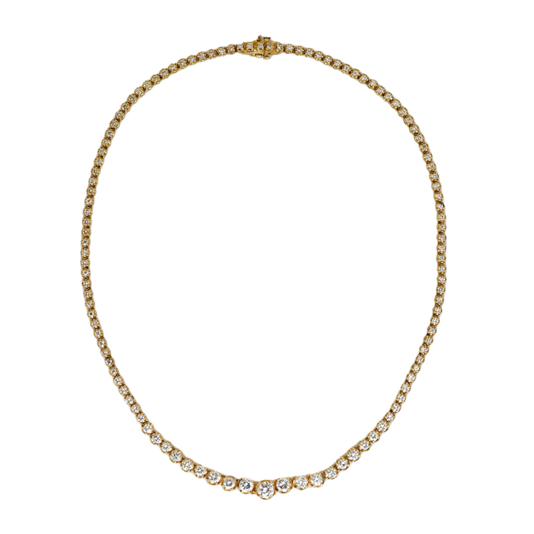14K Yellow Gold Diamond Necklace, 6.90tdw, 22.1g - Image 9