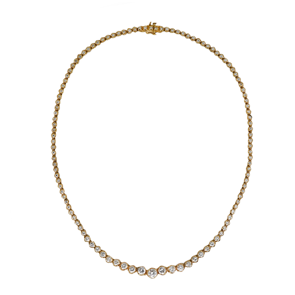 14K Yellow Gold Diamond Necklace, 6.90tdw, 22.1g - Image 8