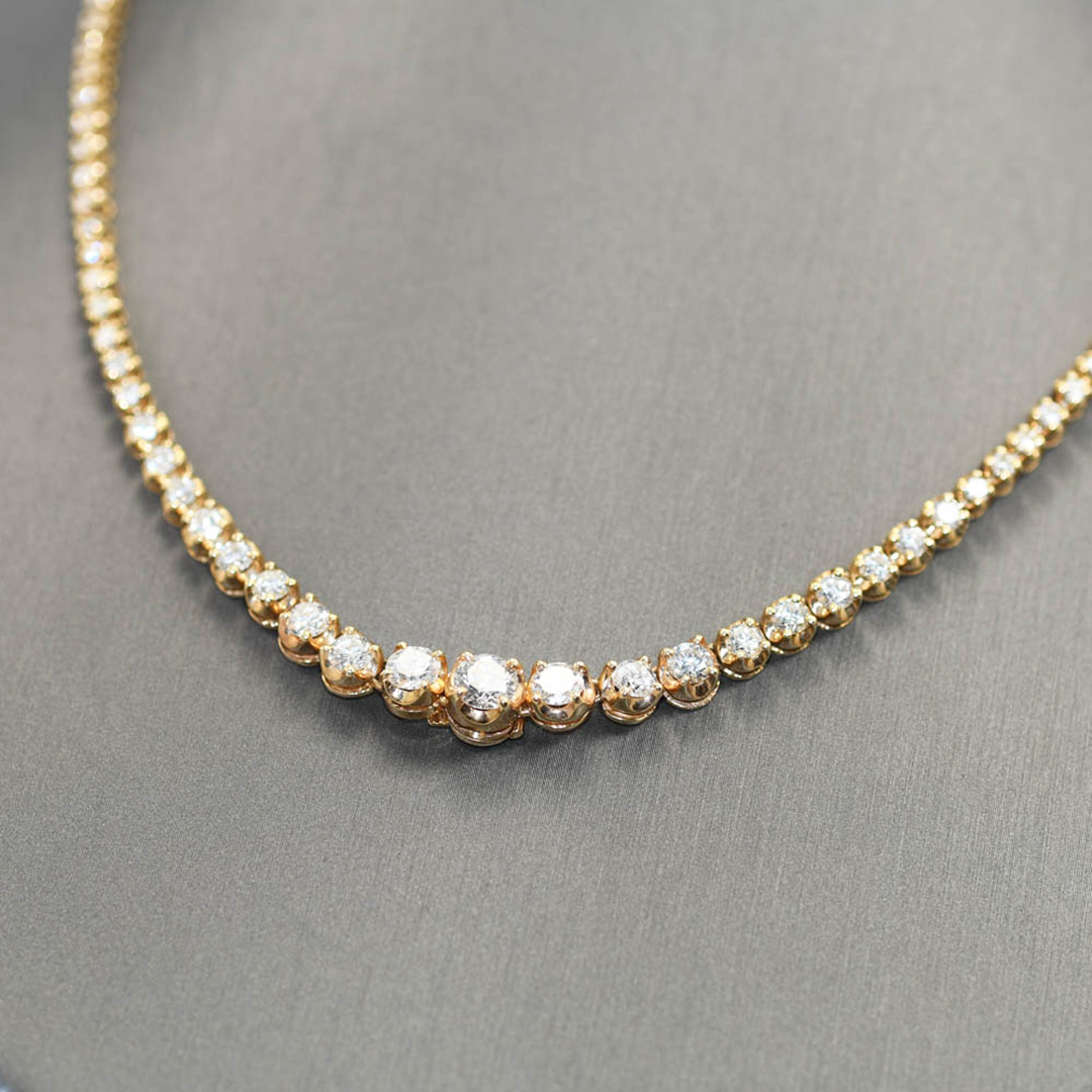 14K Yellow Gold Diamond Necklace, 6.90tdw, 22.1g - Image 7