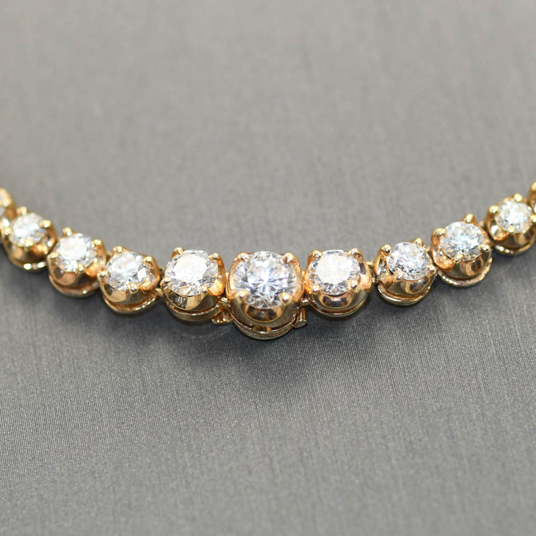 14K Yellow Gold Diamond Necklace, 6.90tdw, 22.1g - Image 4