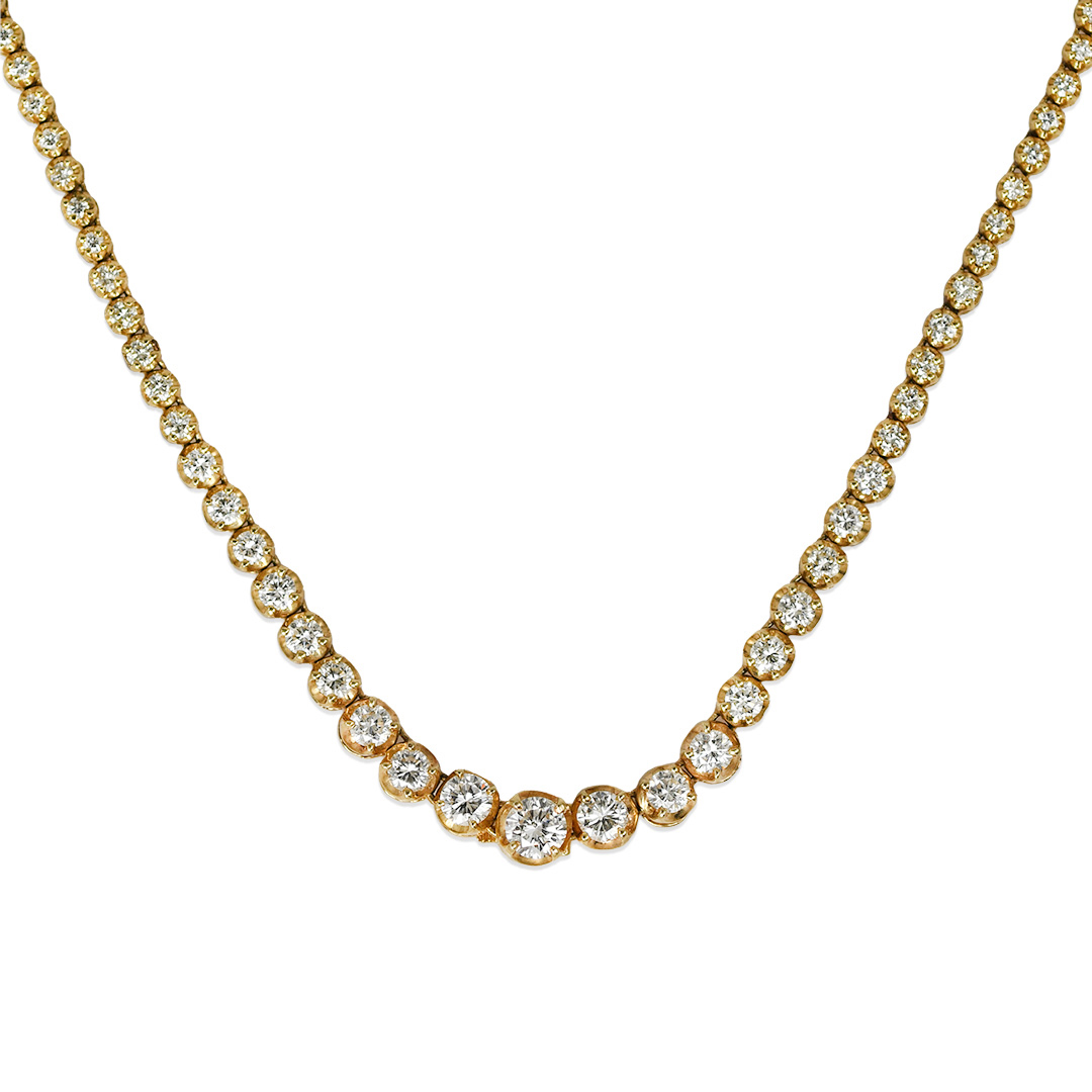 14K Yellow Gold Diamond Necklace, 6.90tdw, 22.1g - Image 3