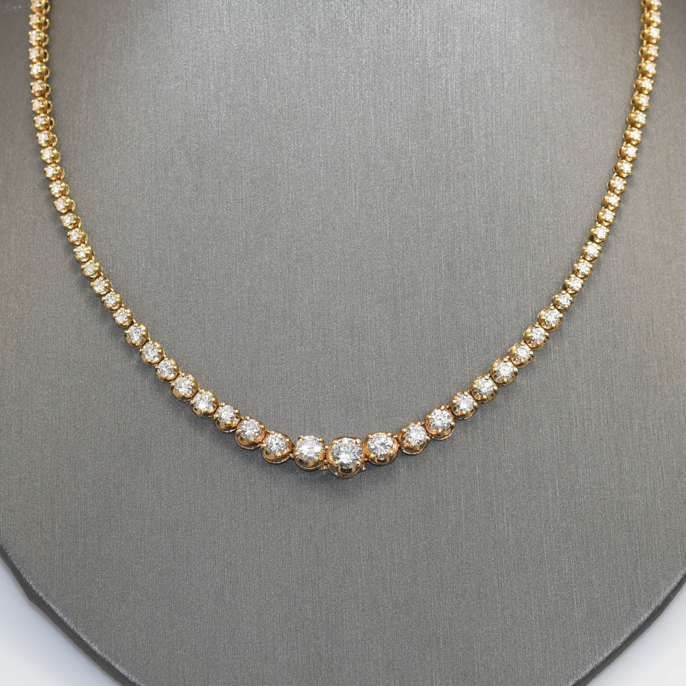 14K Yellow Gold Diamond Necklace, 6.90tdw, 22.1g - Image 2