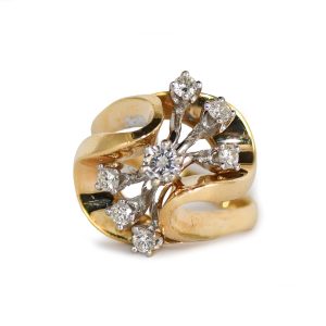 Diamond Cocktail Ring in 14K Yellow Gold