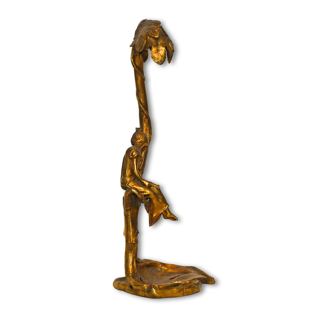 Art Nouveau Gilt Bronze Lamp, French Deposee Circa 1900 - Image 2