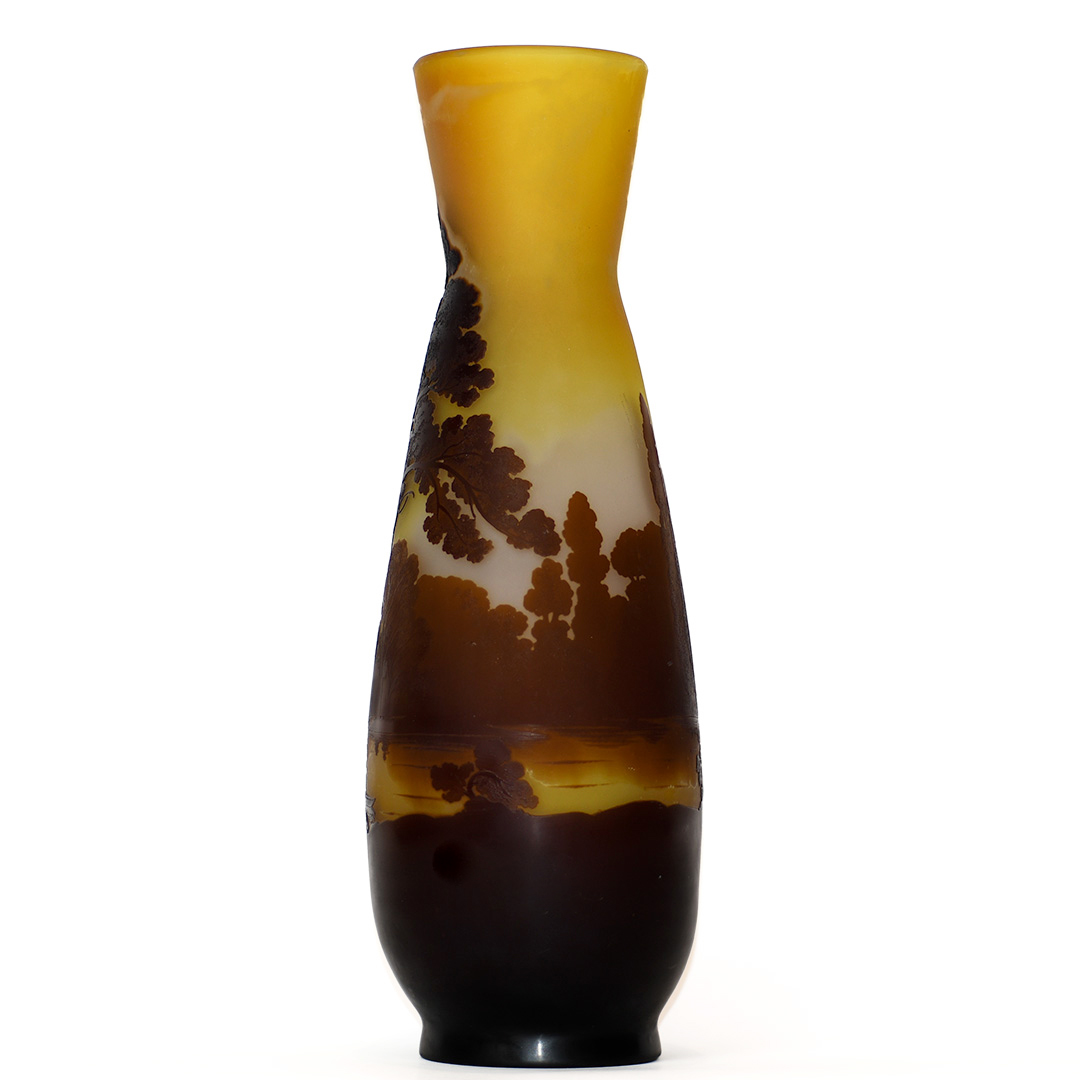 Galle Cameo Glass Landscape Vase - Image 5