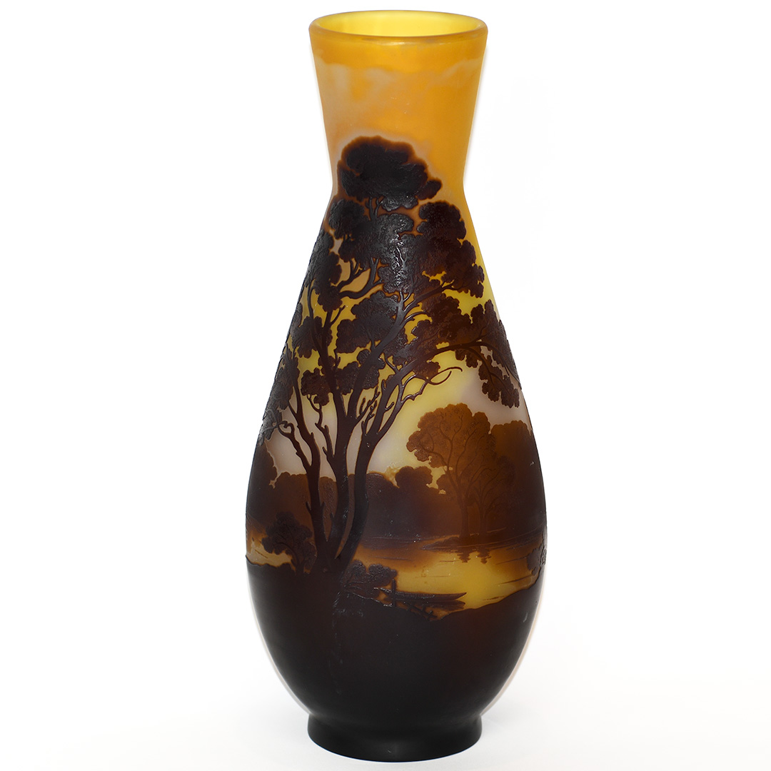 Galle Cameo Glass Landscape Vase - Image 2