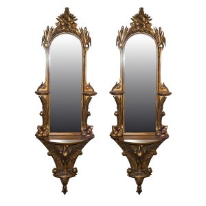 Pair of (2) Art Nouveau Style Giltwood Mirrors