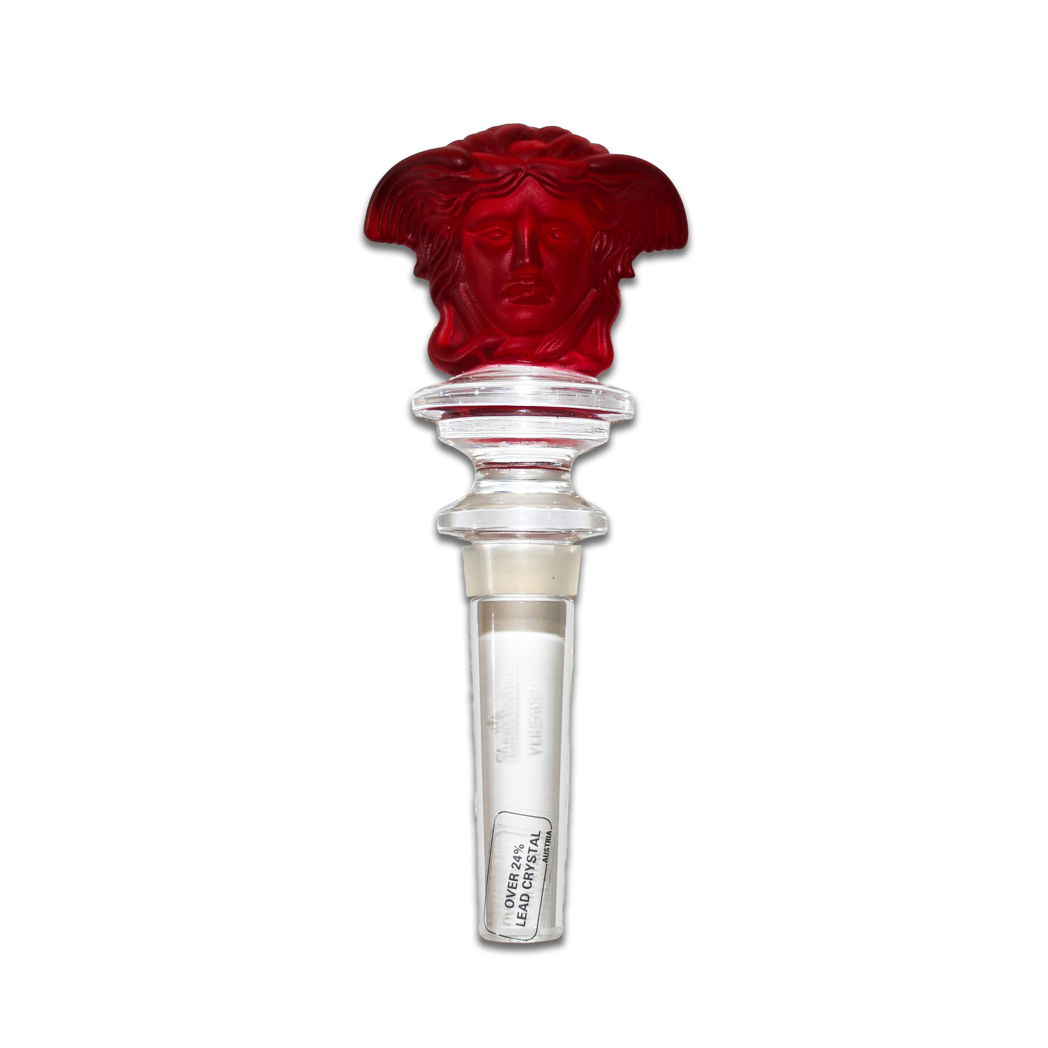 ヴェルサーチ メデューサ ローゼンタール ワインストッパー クリスタル Rosenthal Versace Medusa Red Frosted Crystal Wine Bottle