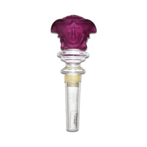 Rosenthal Versace Medusa Amber Frosted Crystal Wine Bottle Stopper