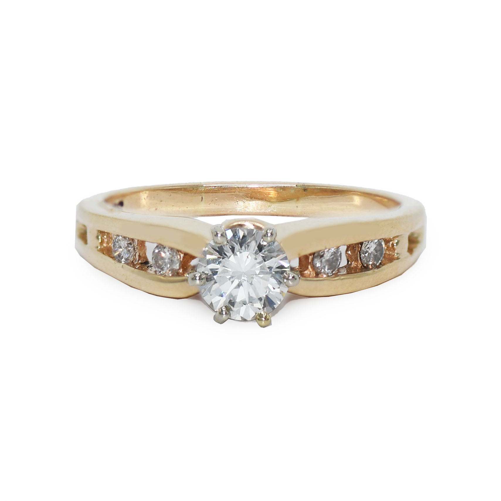 14K Yellow Gold Diamond Ring 3.6gr