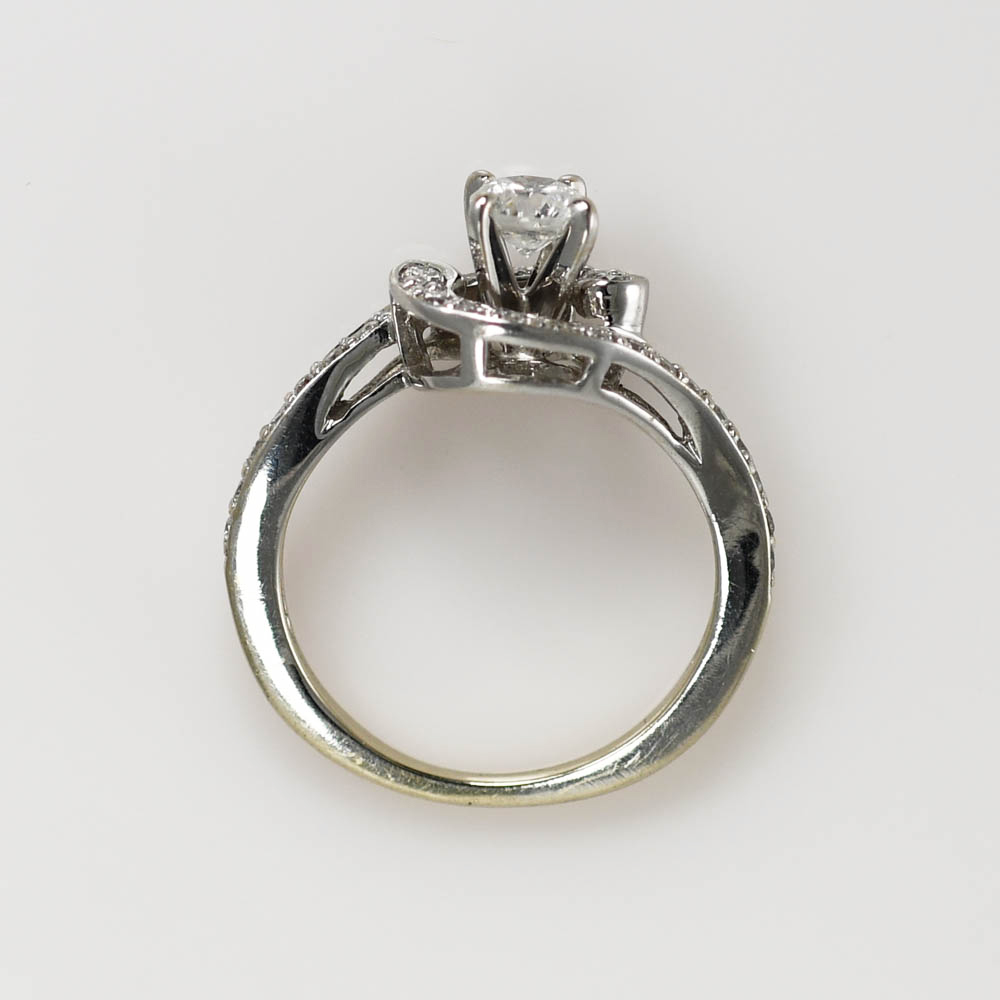 14k White Gold Diamond Engagement Ring .35tdw 2.2gr - Image 5