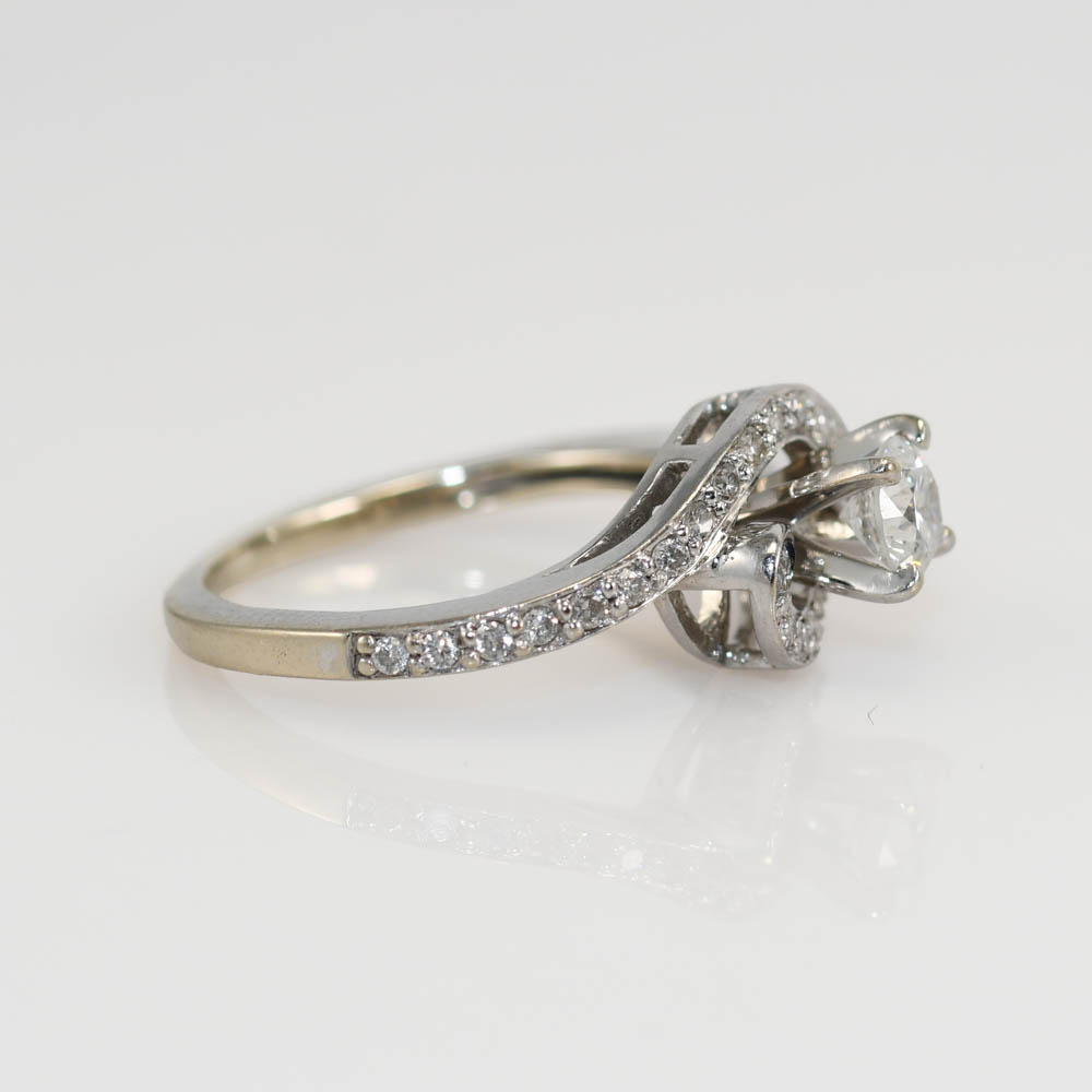 14k White Gold Diamond Engagement Ring .35tdw 2.2gr - Image 3