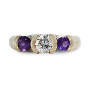 Amethyst and Diamond Ring