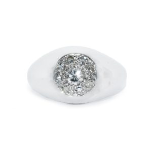 14K White Gold Diamond Cluster Ring