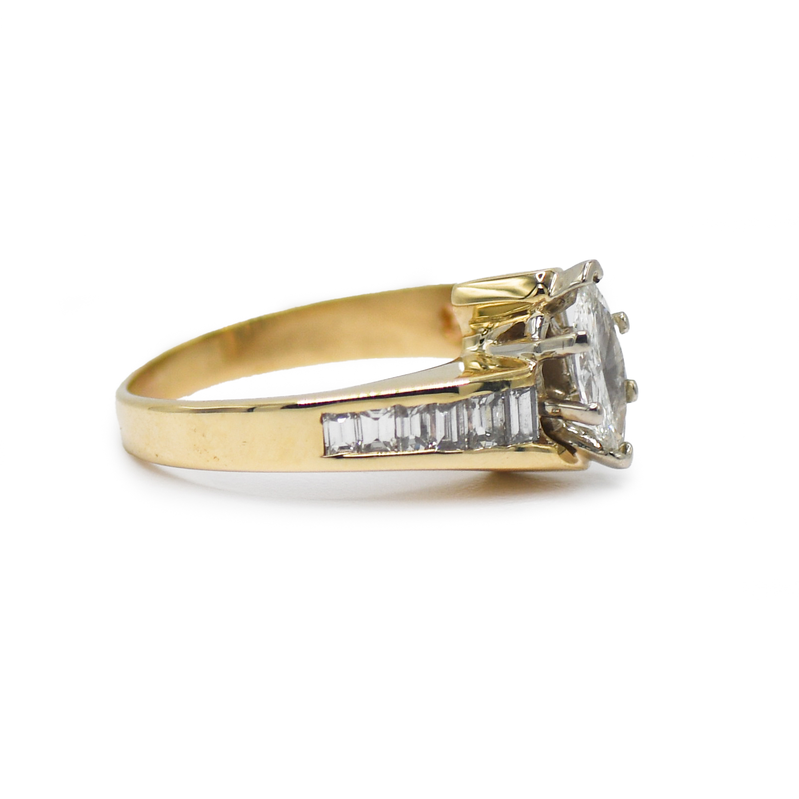 14K Yellow Gold Marquise Diamond Ring - Image 2
