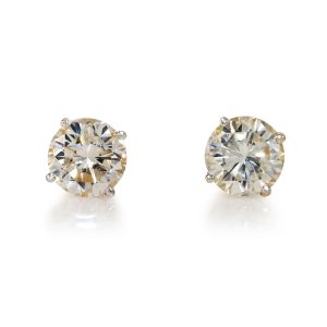 14K Yellow Gold Diamond Earrings