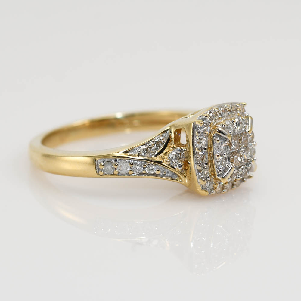 14K Yellow Gold Diamond Cocktail Ring .50TDW, 3.4g - Image 7