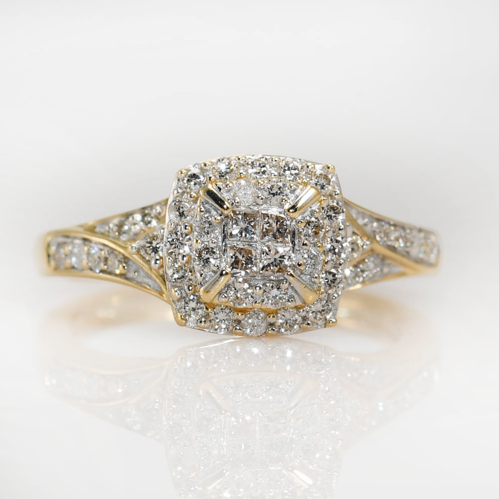 14K Yellow Gold Diamond Cocktail Ring .50TDW, 3.4g - Image 4