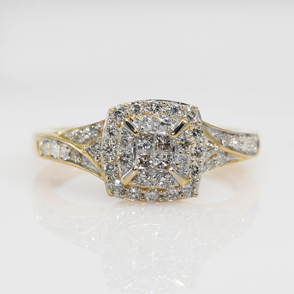 14K Yellow Gold Diamond Cocktail Ring .50TDW, 3.4g - Image 3