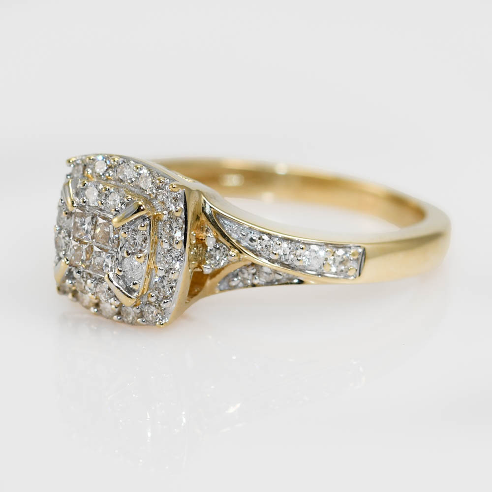 14K Yellow Gold Diamond Cocktail Ring .50TDW, 3.4g - Image 2