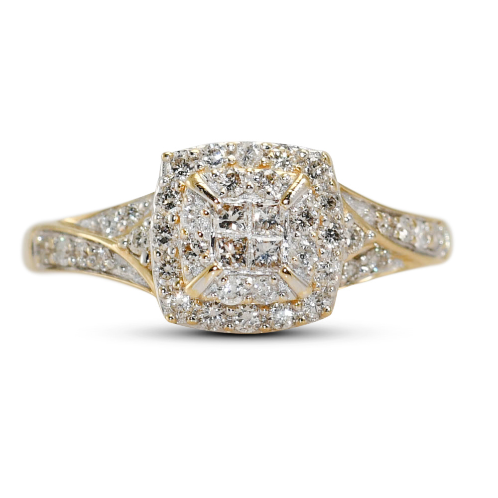 Diamond Cocktail Ring in 14K Yellow Gold