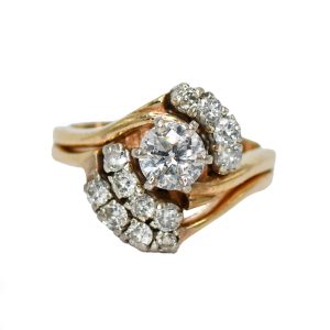 14K Yellow Gold Diamond Ring .90tdw, 6.8gr