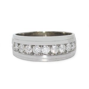 10K White Gold Men's Diamond Band