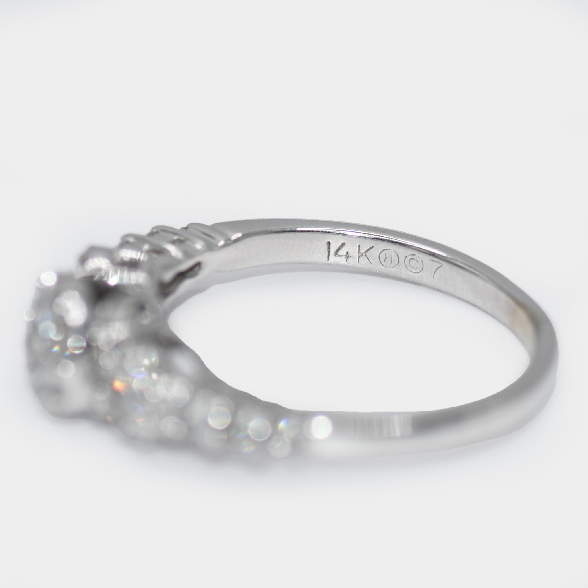 14K White Gold Diamond Cluster Ring 0.40ct - Image 7