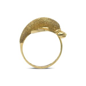 14K Yellow Gold Dolphin Ring 3.8g