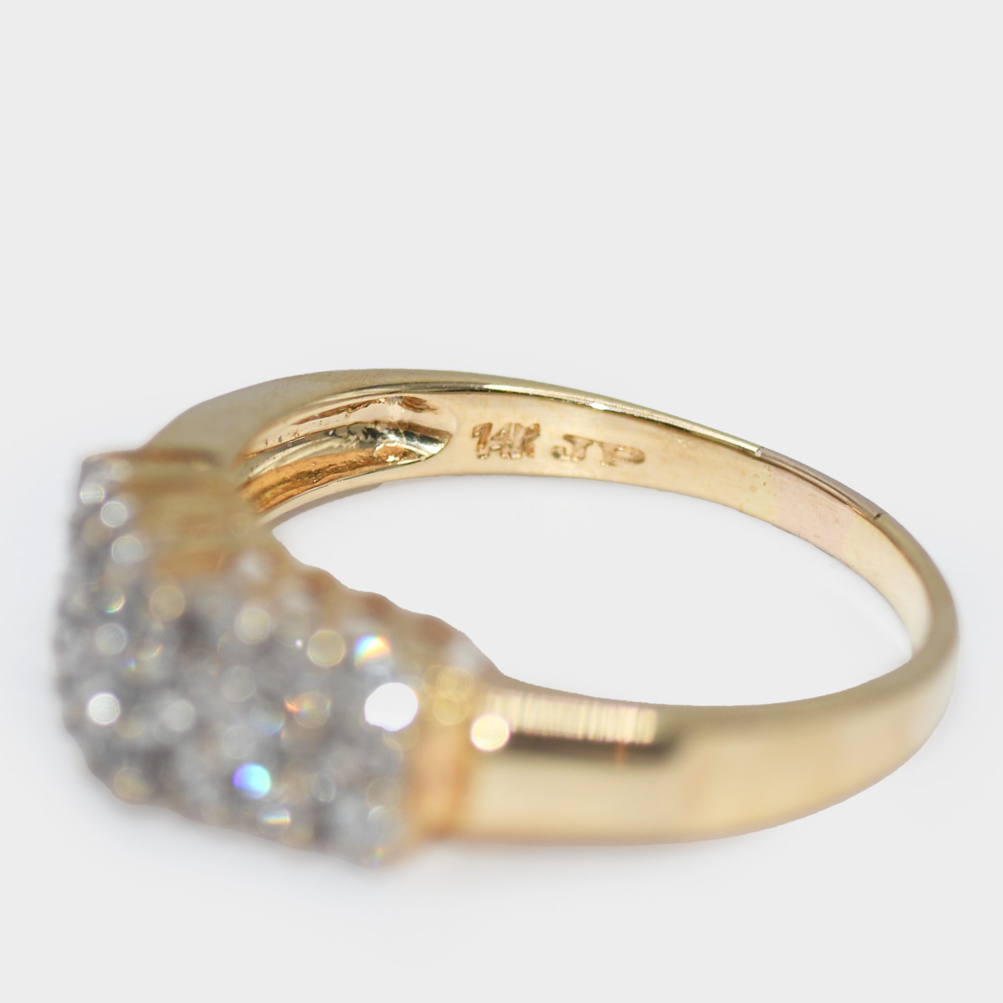 14k Yellow Gold Diamond Cluster Ring .35tdw, 4.4gr - Image 7