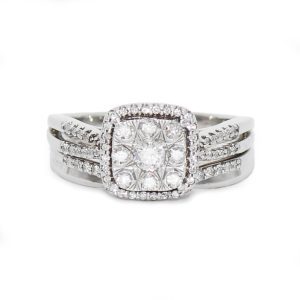 Cocktail Diamond Ring in 10K White Gold