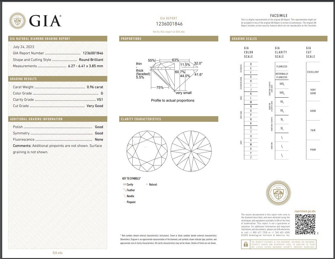 GIA Certified .96ct RBC G Color/VS1 Clarity, VG Cut Diamond - Image 3
