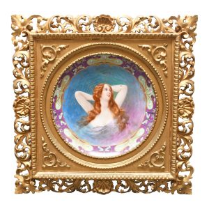 German Porcelain Charger Depicting a Young Maiden (Circa 1900)