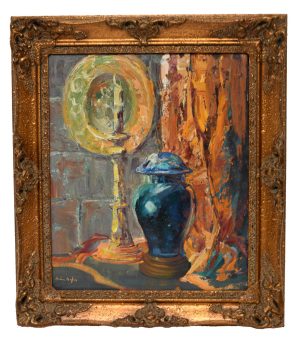 Table Scene by Helen Hafer, Laguna Beach Artist, Framed