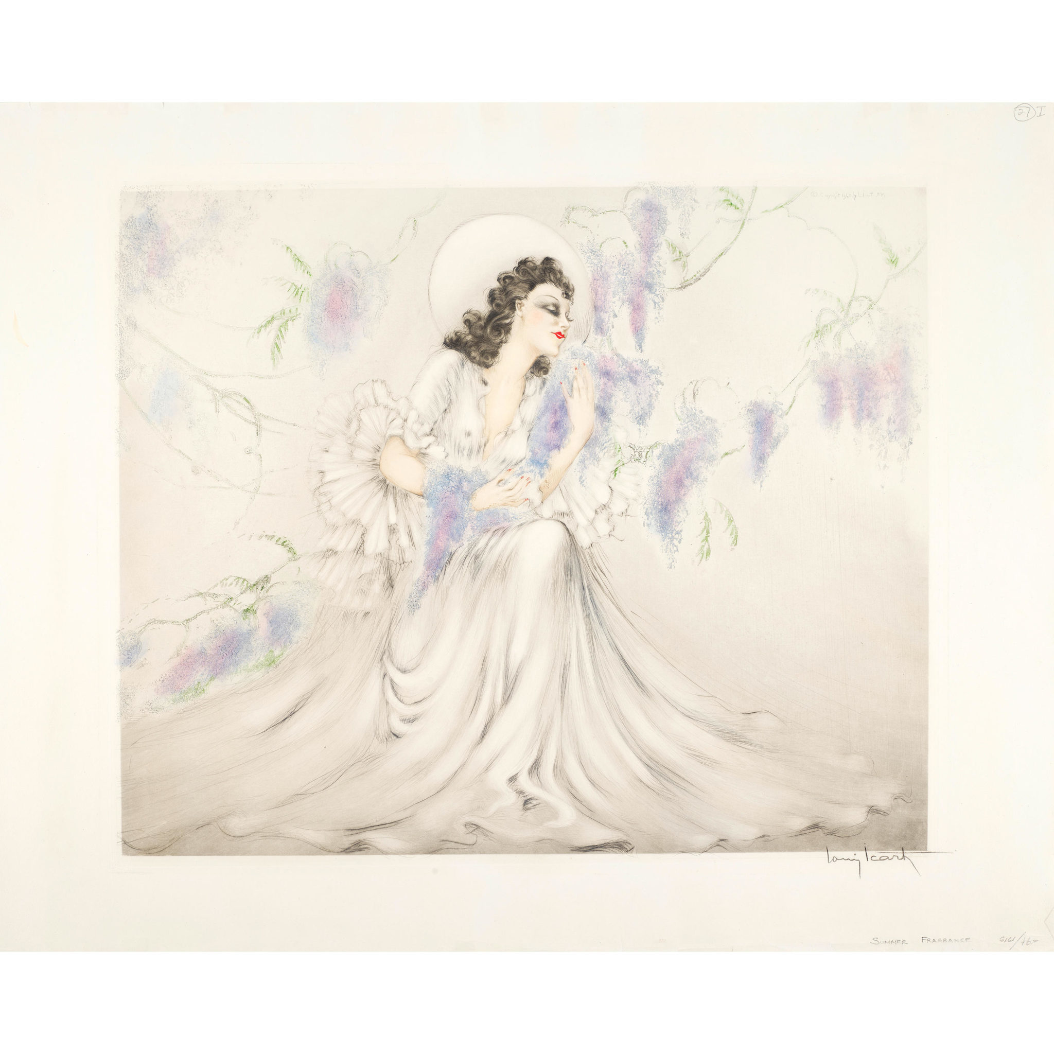 La Glycine Wisteria by Louis Icart (1888-1950); Signed - Image 2