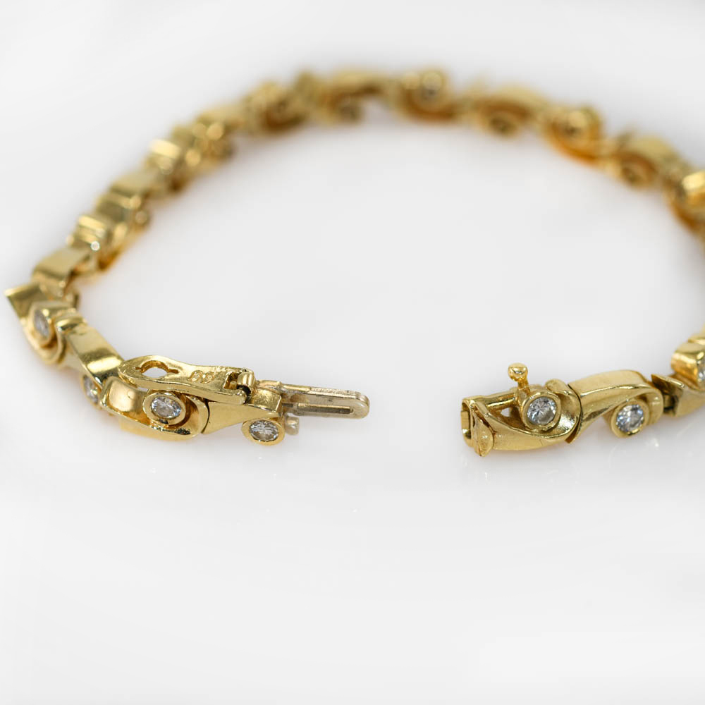 14K Yellow Gold Diamond Bracelet 1.00tdw, 14.3gr - Image 8