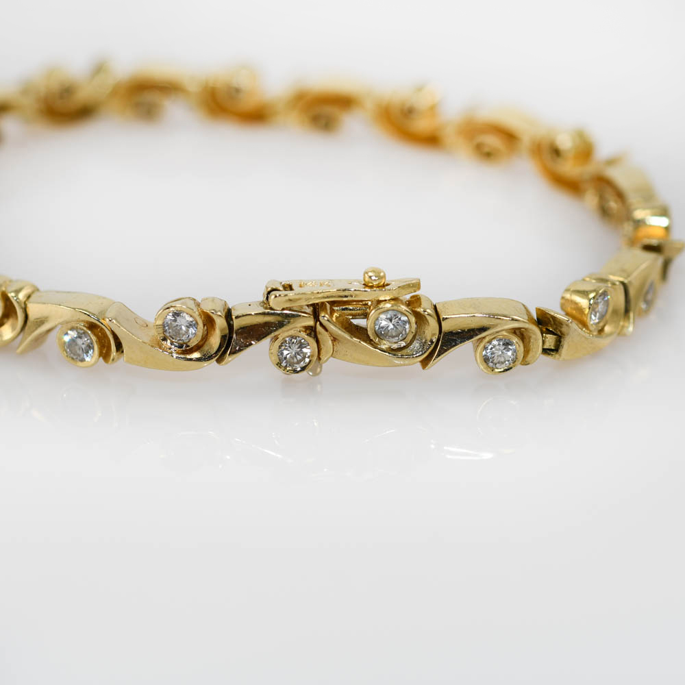 14K Yellow Gold Diamond Bracelet 1.00tdw, 14.3gr - Image 7