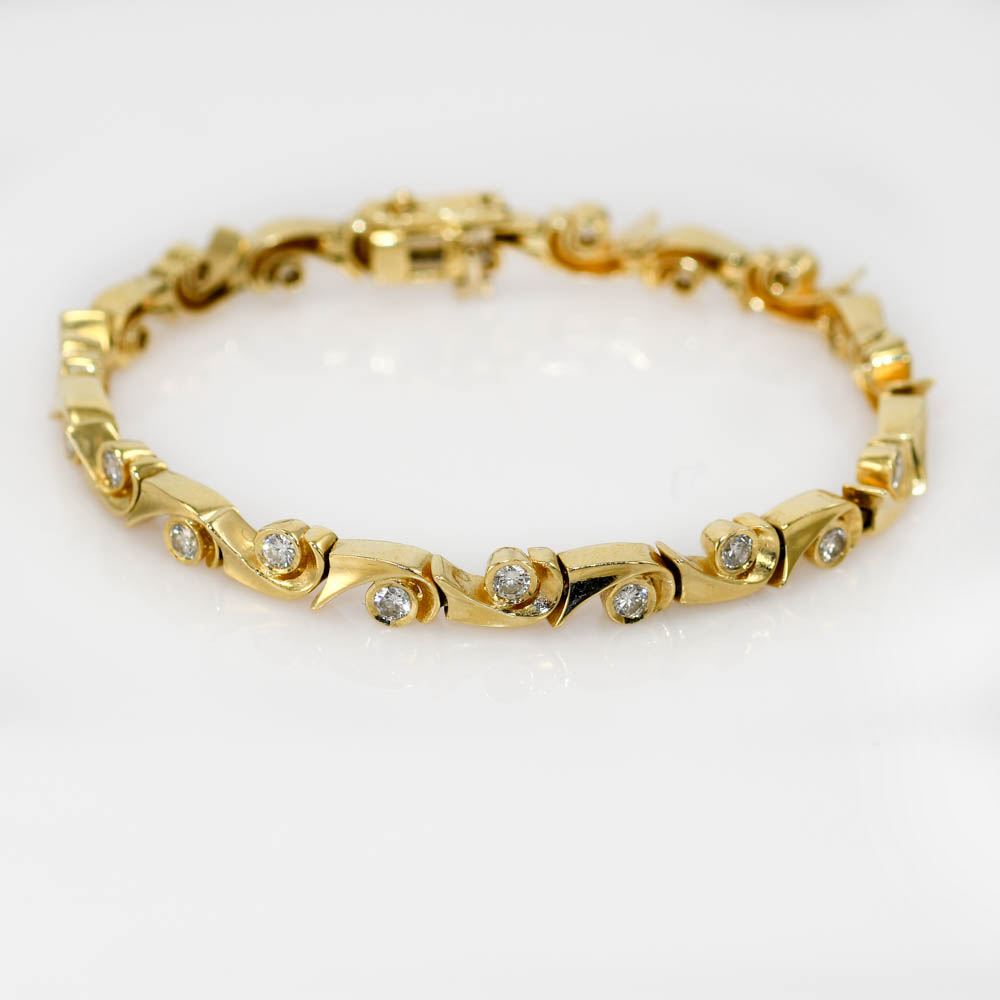 14K Yellow Gold Diamond Bracelet 1.00tdw, 14.3gr - Image 6