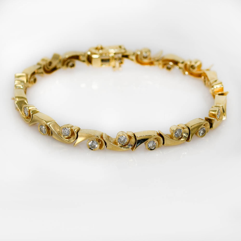 14K Yellow Gold Diamond Bracelet 1.00tdw, 14.3gr - Image 3