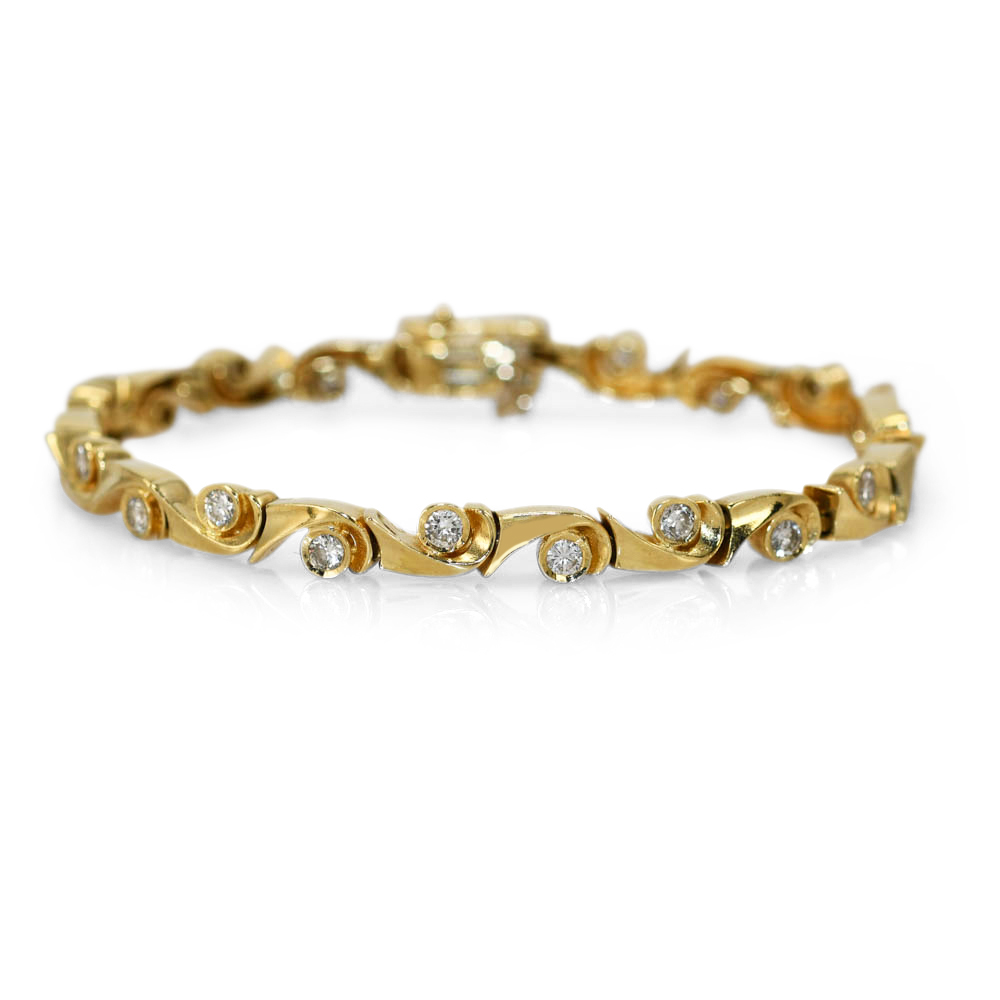 14K Yellow Gold Diamond Bracelet 1.00tdw, 14.3gr