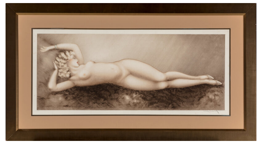 1934 Louis Icart Etching, "Repose" - Image 7